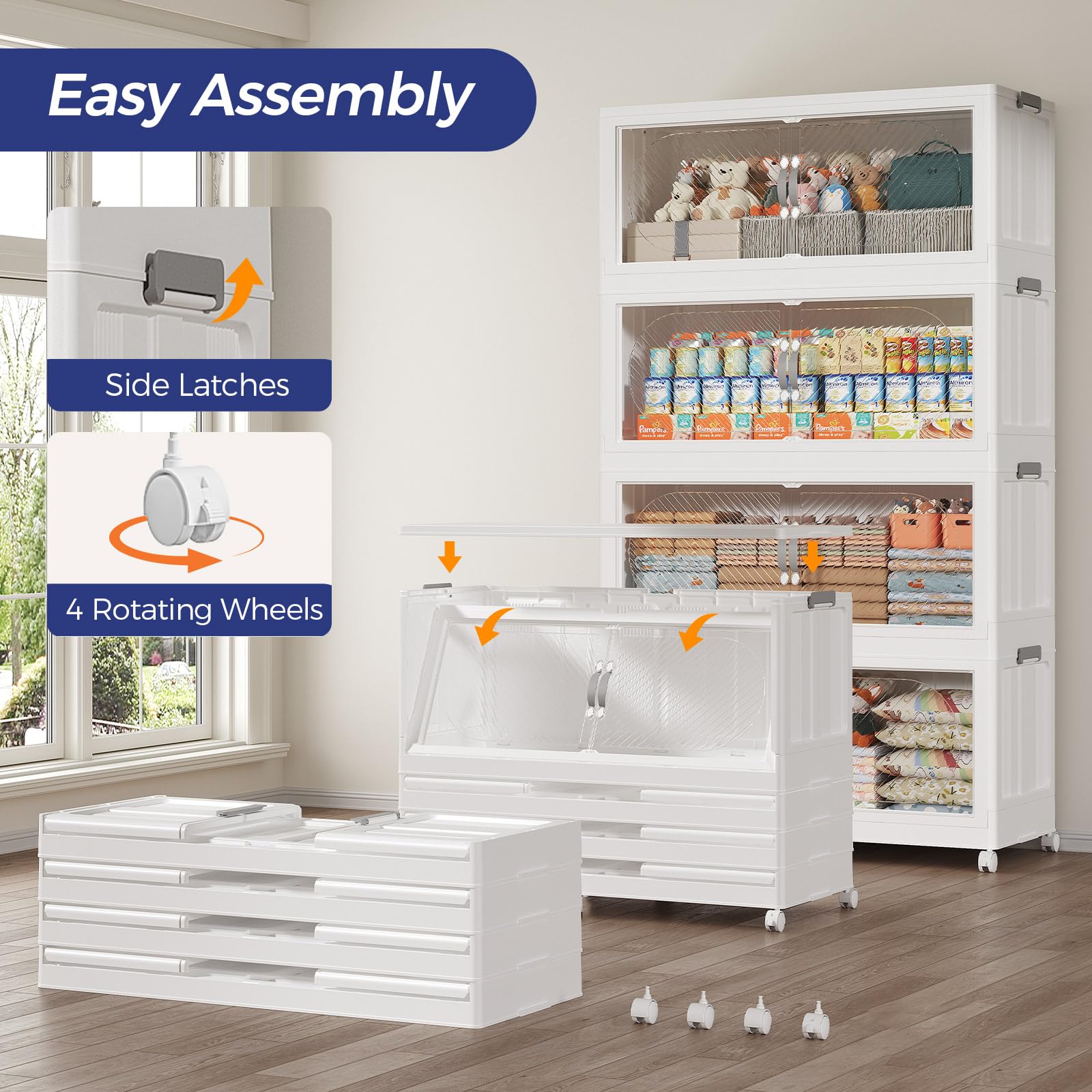 Amazon.com: QAVABIN 480QT Extra Large Stackable Storage Bins with